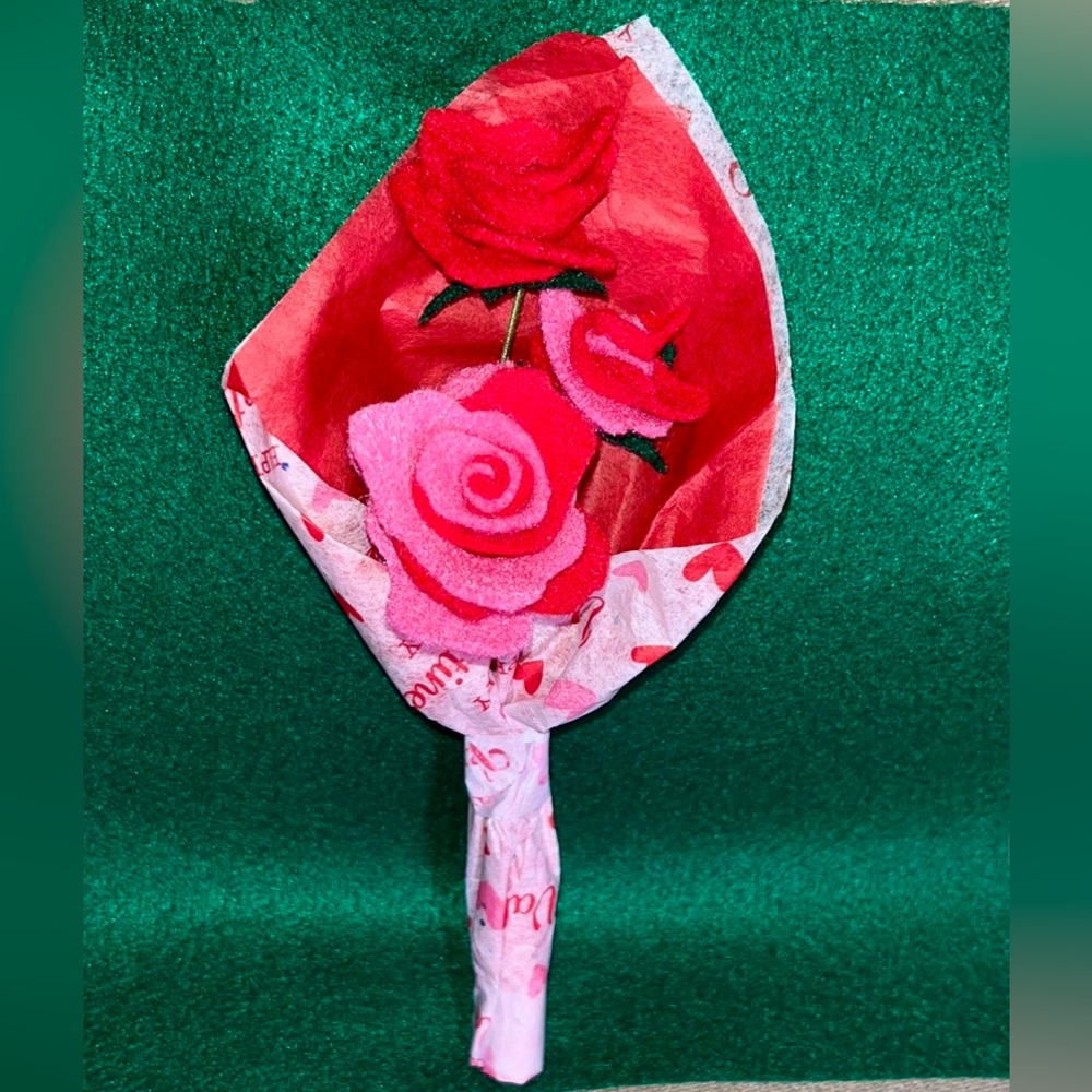 Hand Crafted Miniature Felt Flower Bouquet